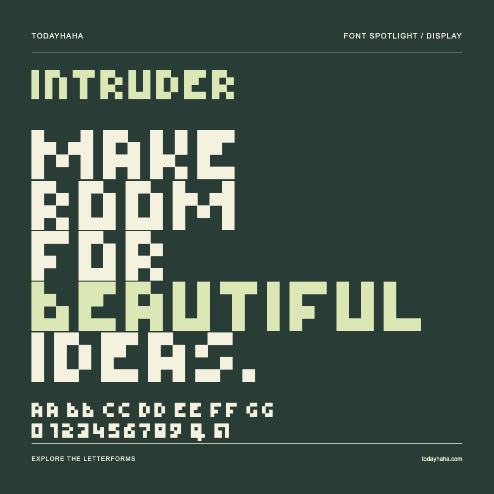 intruder — Typography poster with sample text
