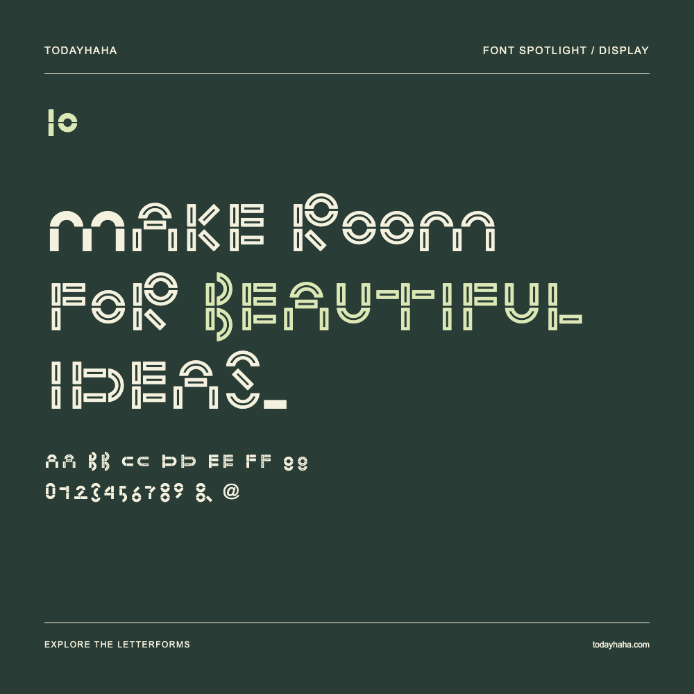 IO — Typografieposter mit Beispieltext