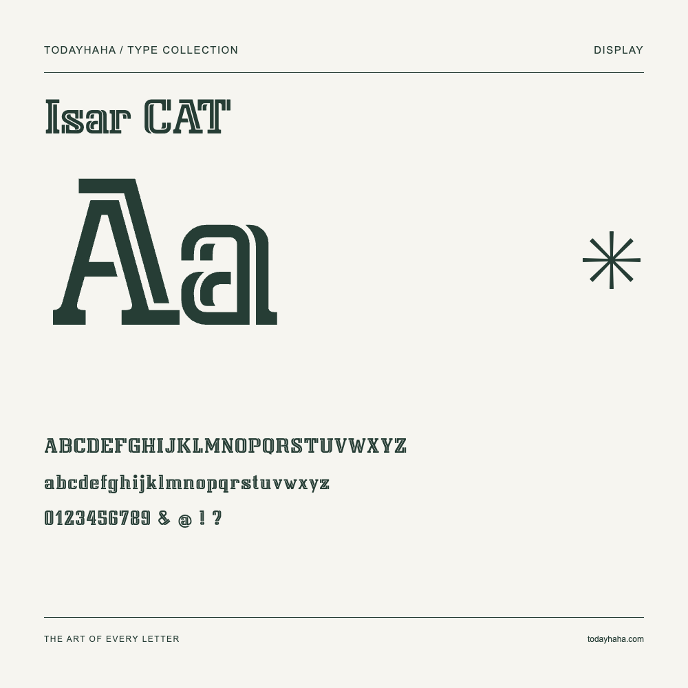 Isar CAT — Muestra de mayúsculas, minúsculas y números