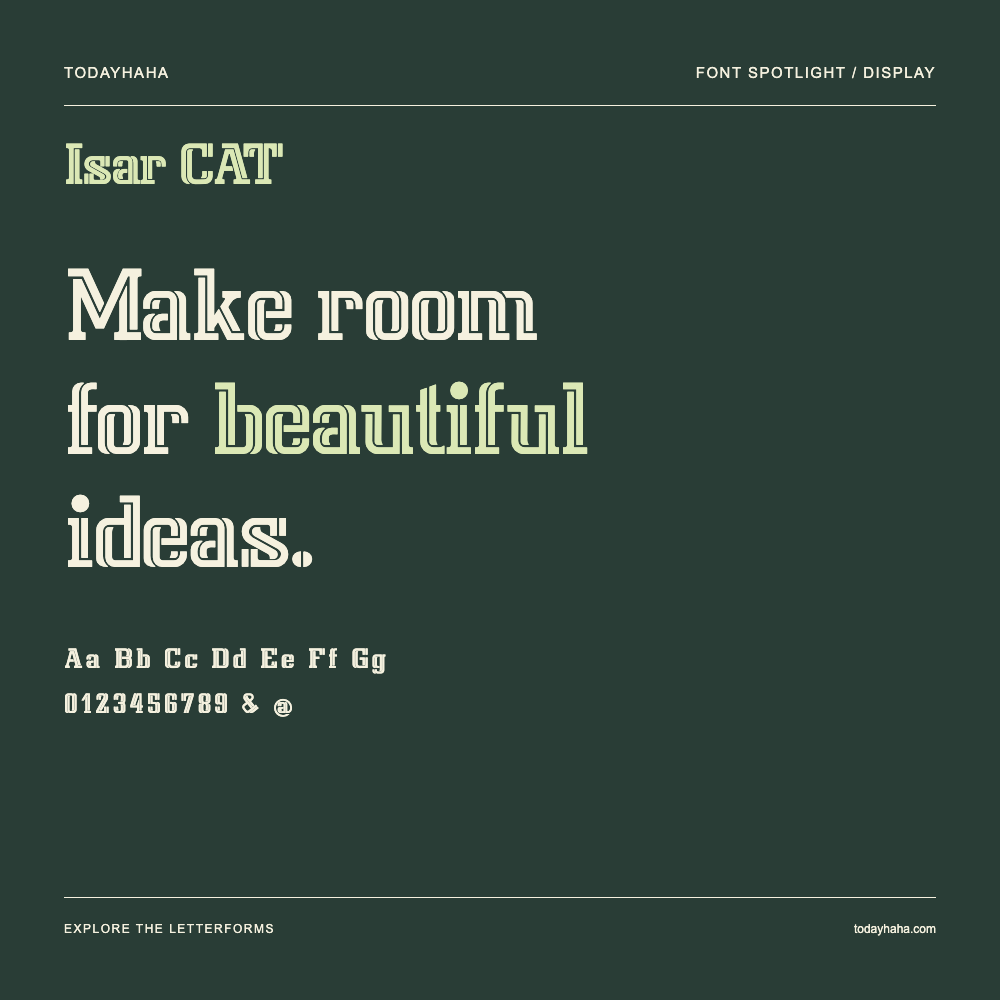 Isar CAT — Póster tipográfico con texto de muestra