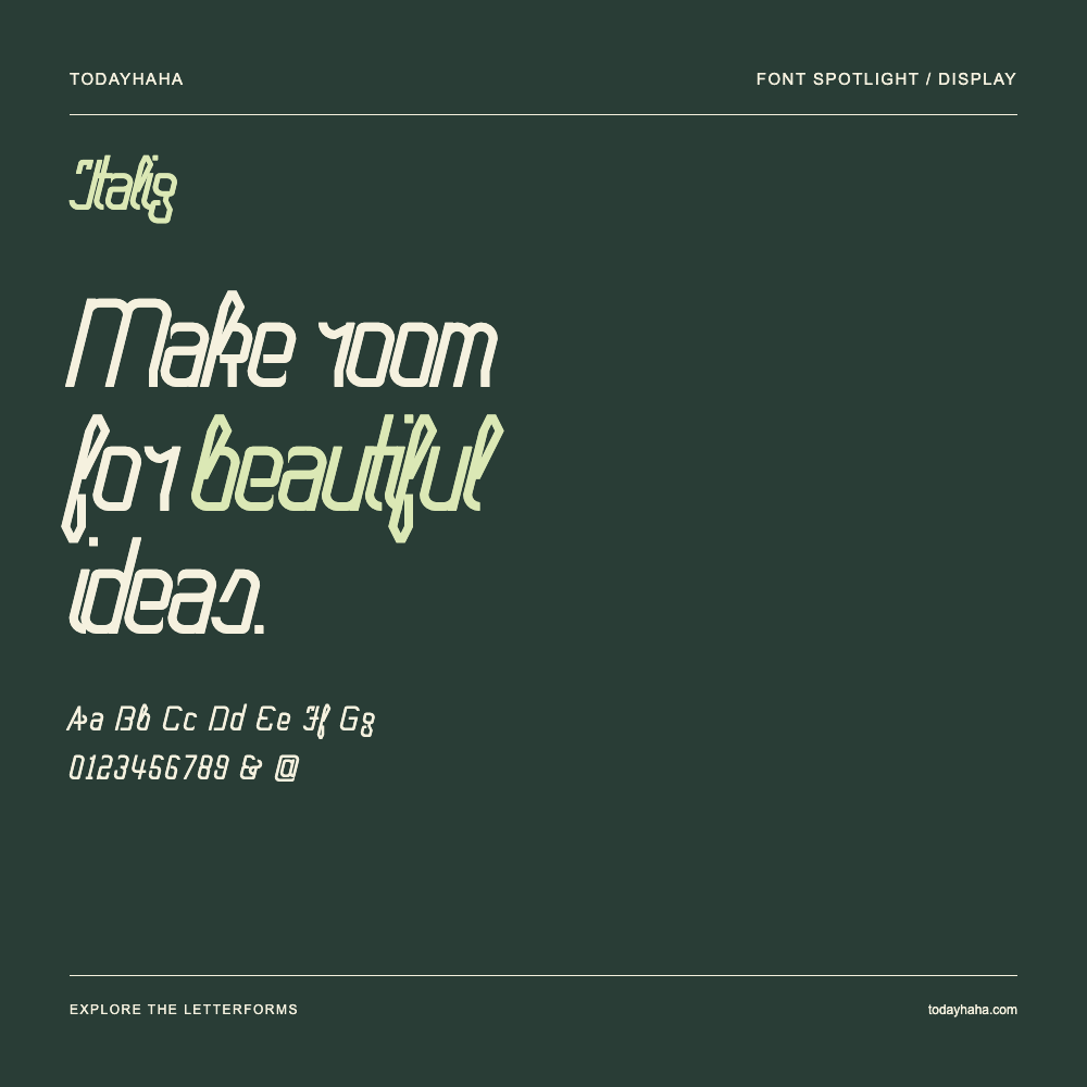 Italig — Typografieposter mit Beispieltext