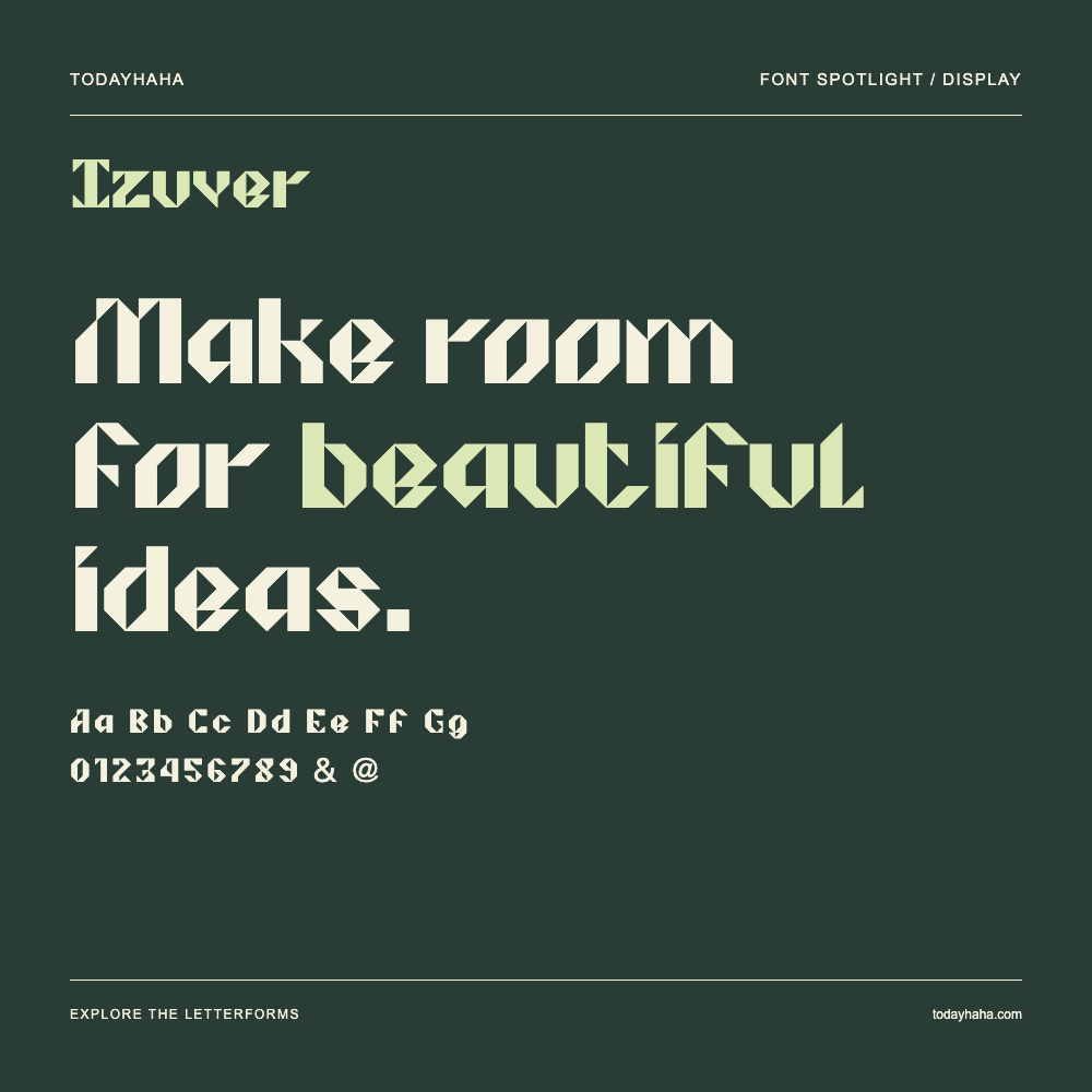 Izuver — Typografieposter mit Beispieltext