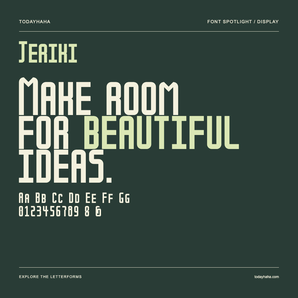Jeriki — Affiche typographique avec exemple de texte