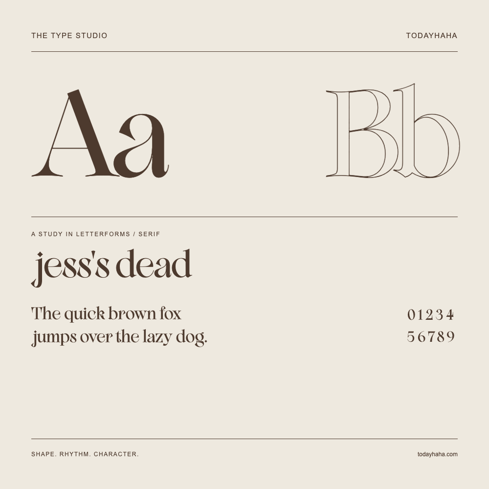 jess's dead — Studio delle lettere con frase e numeri