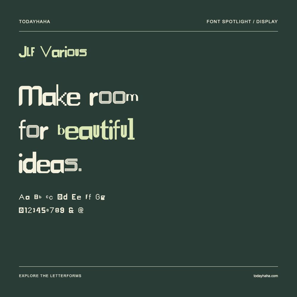 JLF Various — Typografieposter mit Beispieltext