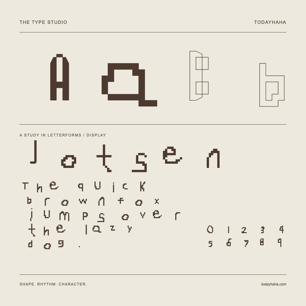 Jotsen — Étude des lettres avec une phrase et des chiffres