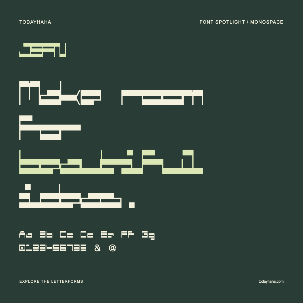 JSFN — Typography poster with sample text