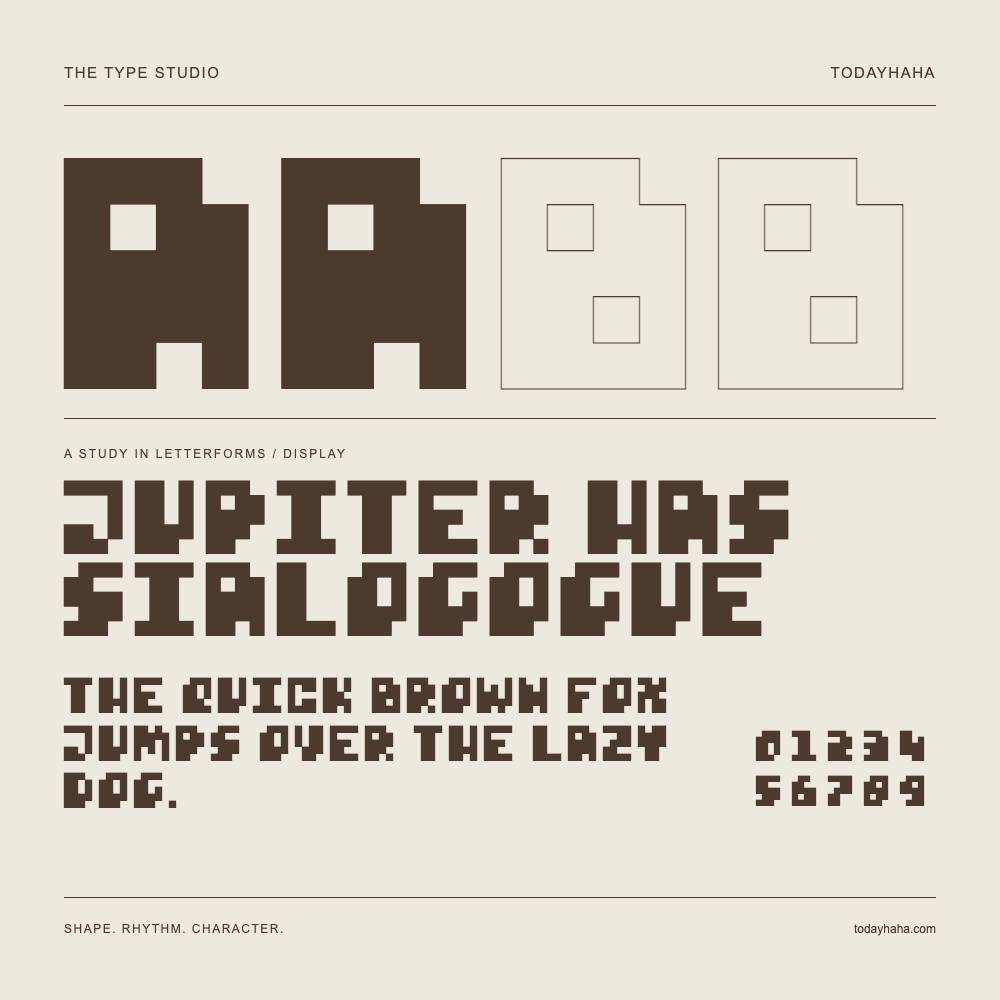 Jupiter Has Sialogogue — Letterform study with sample sentence and numbers