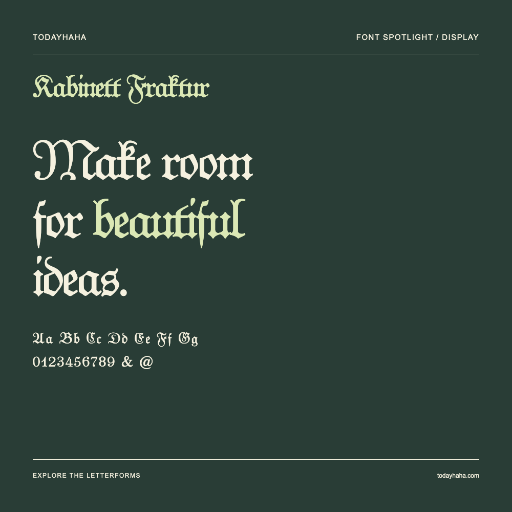 Kabinett Fraktur — Typografieposter mit Beispieltext