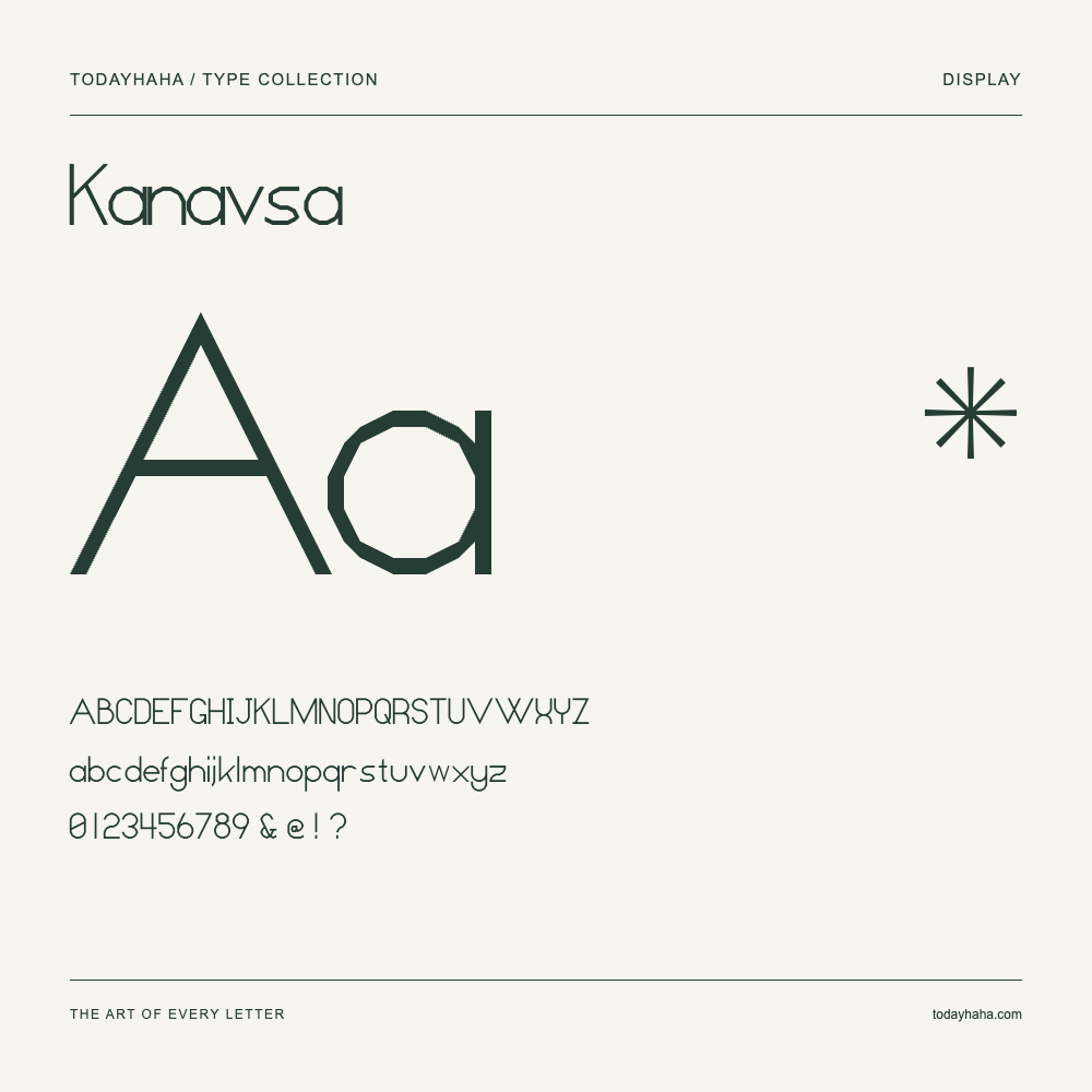 Kanavsa — Campione con lettere maiuscole, minuscole e numeri