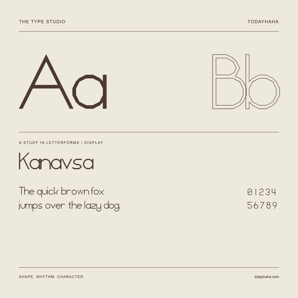 Kanavsa — Studio delle lettere con frase e numeri