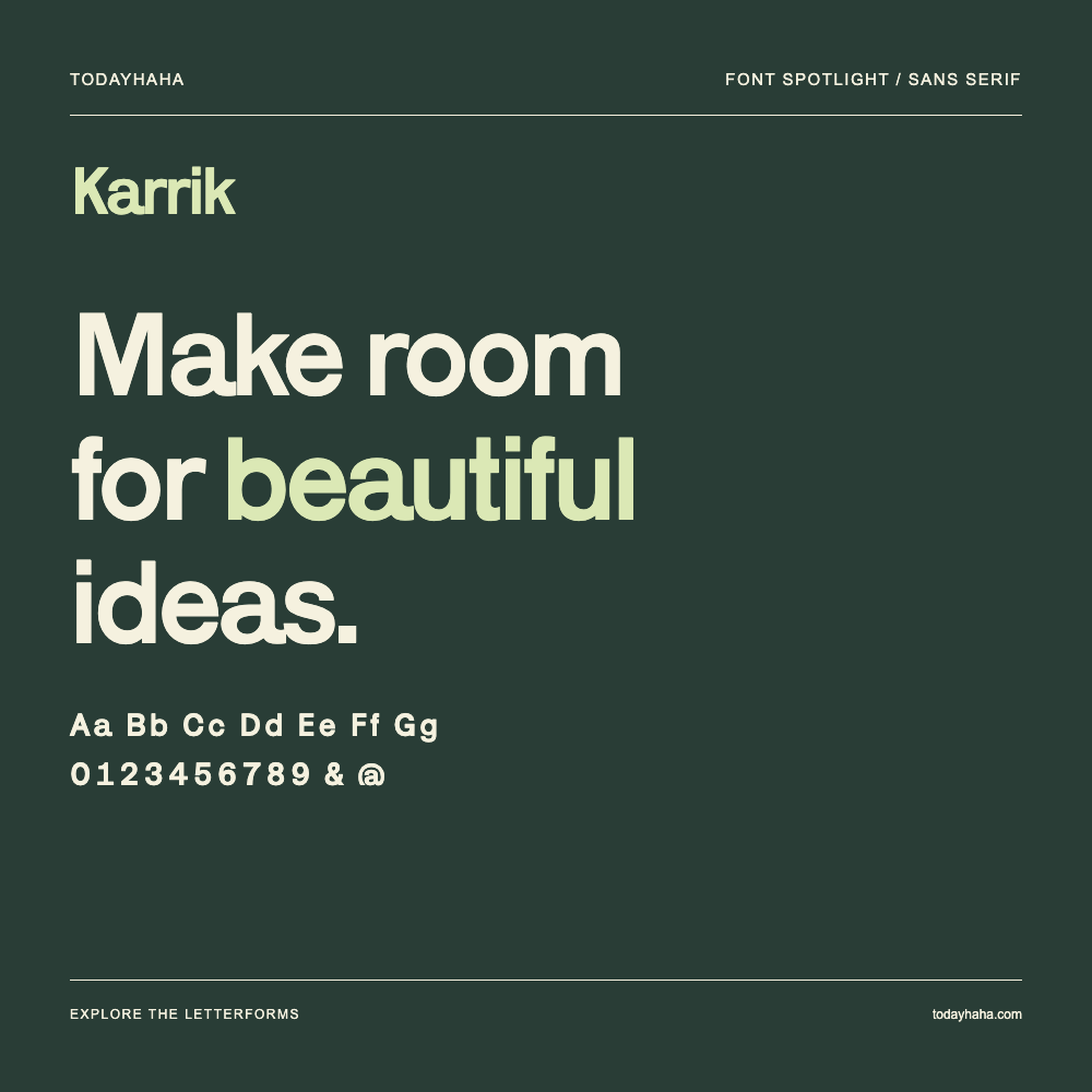 Karrik — Affiche typographique avec exemple de texte