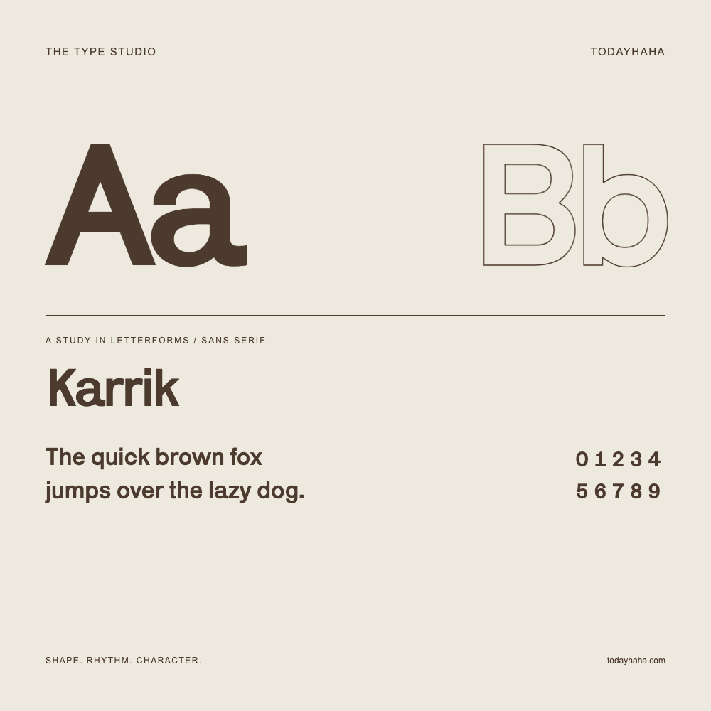 Karrik — Étude des lettres avec une phrase et des chiffres
