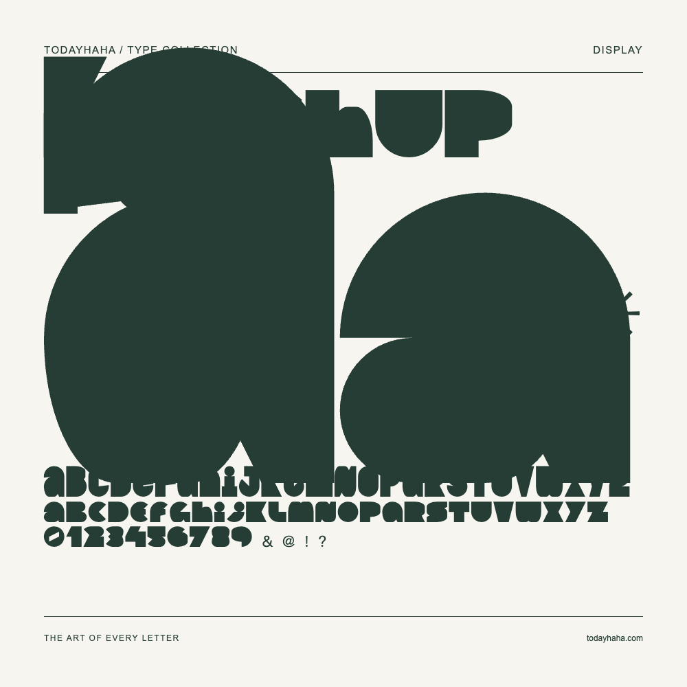 Ketchup Plus — Font specimen with uppercase and lowercase letters and numbers