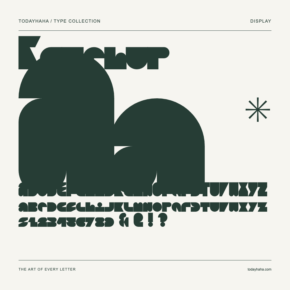 Ketchup — Font specimen with uppercase and lowercase letters and numbers