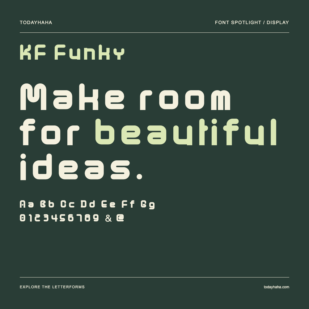 KF Funky — Typografieposter mit Beispieltext