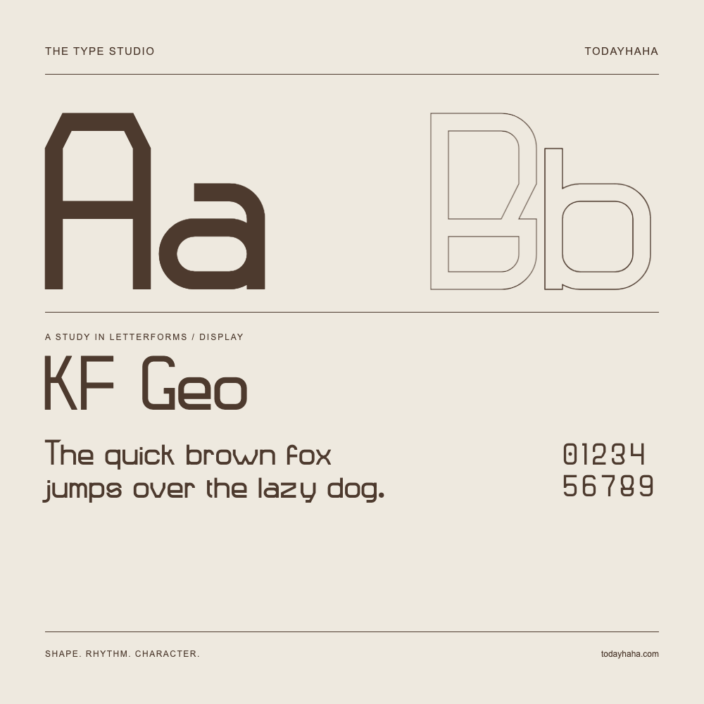 KF Geo — Studio delle lettere con frase e numeri