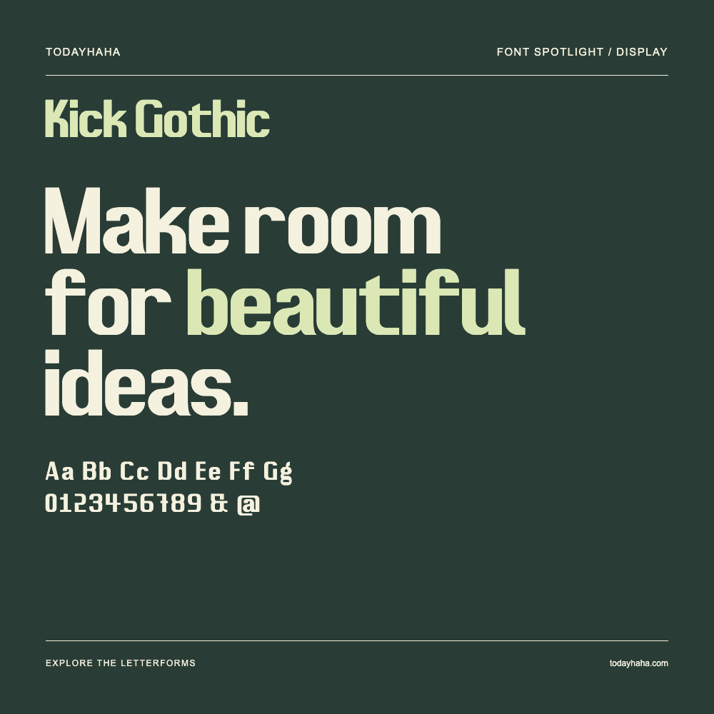 Kick Gothic — Typografieposter mit Beispieltext