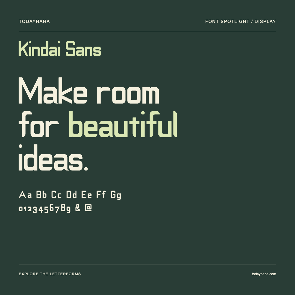 Kindai Sans — Typography poster with sample text