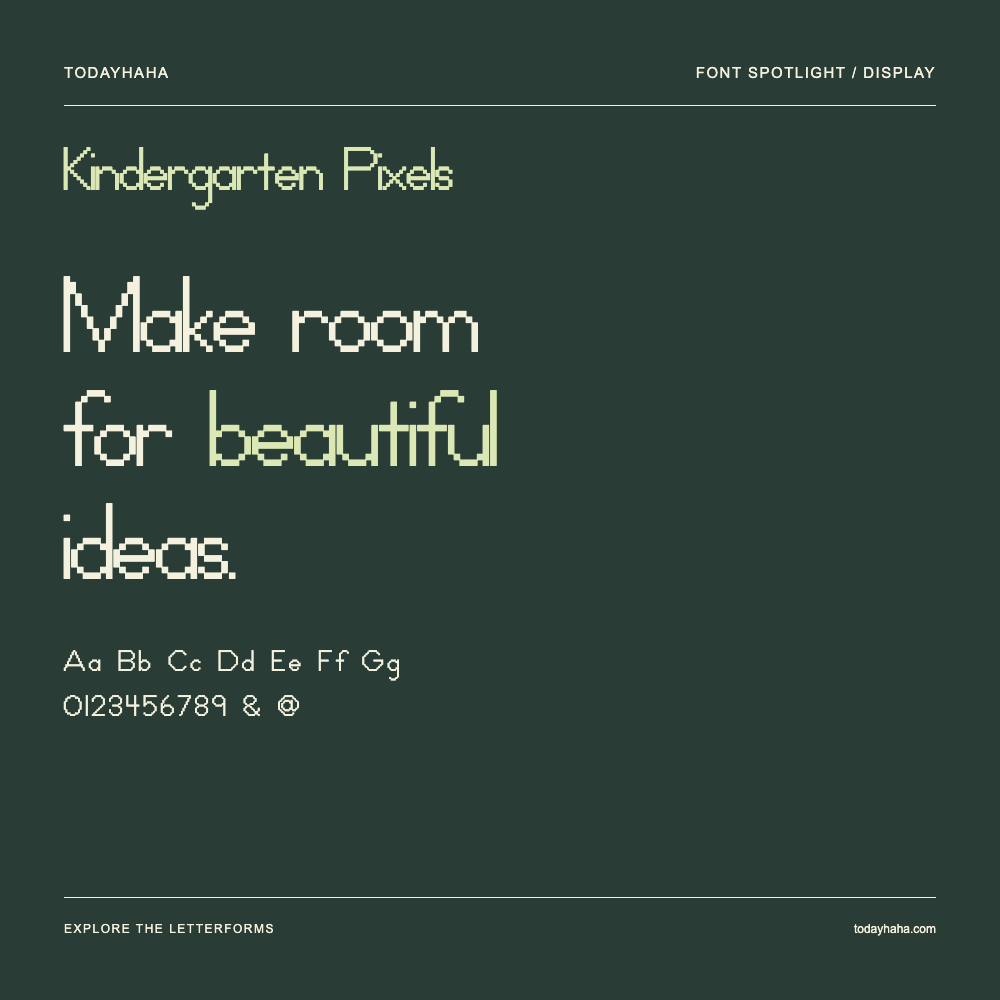 Kindergarten Pixels — Typografieposter mit Beispieltext