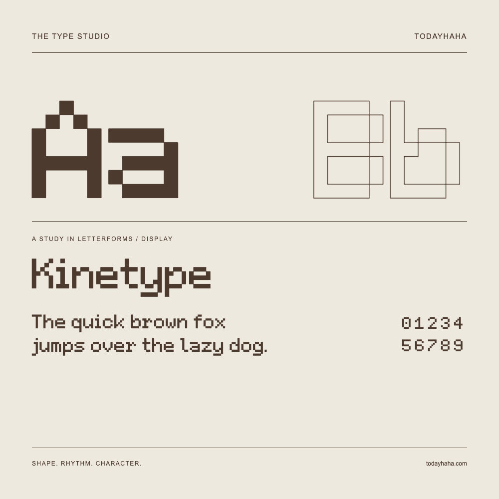 Kinetype — Estudo de letras com frase e números