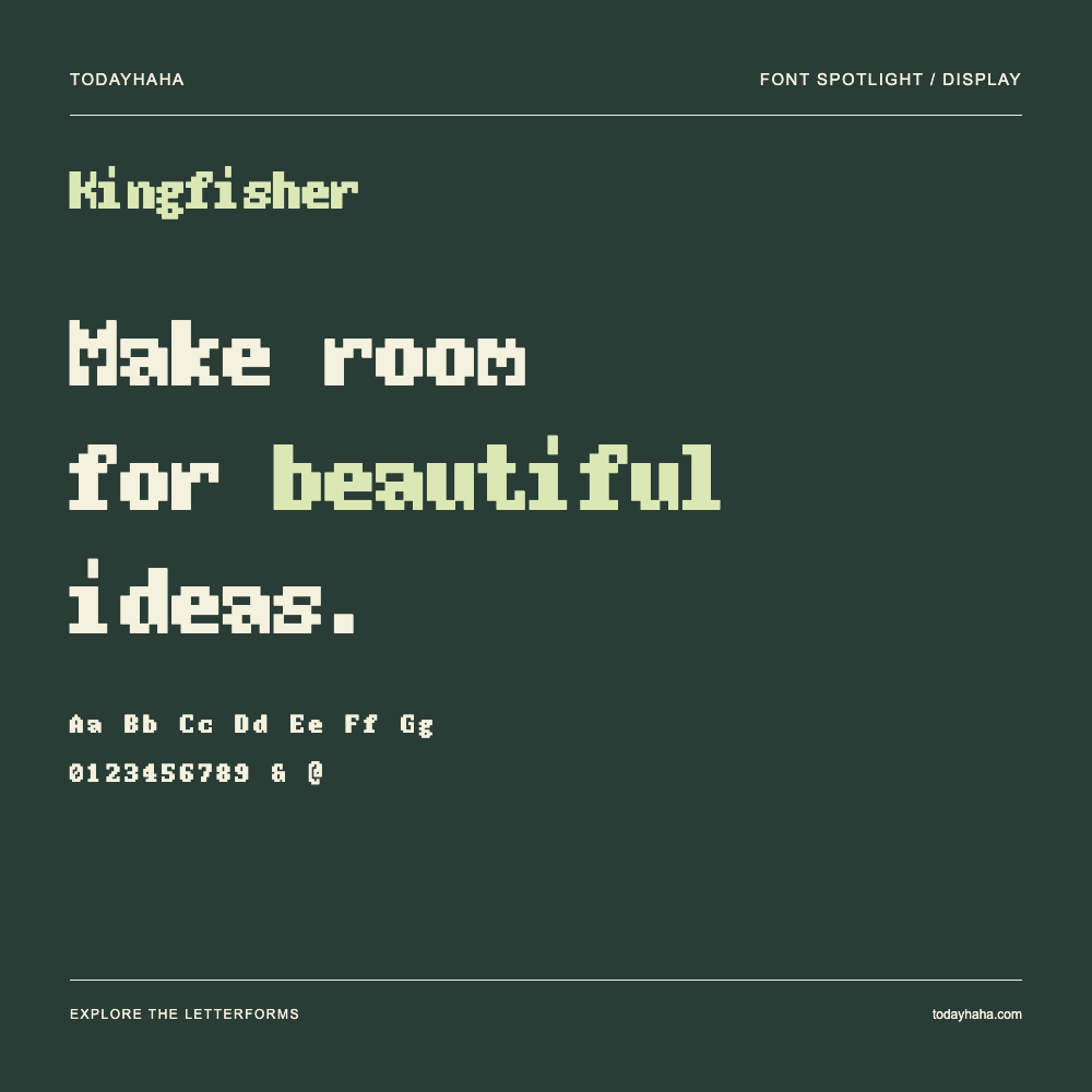 Kingfisher — Typography poster with sample text