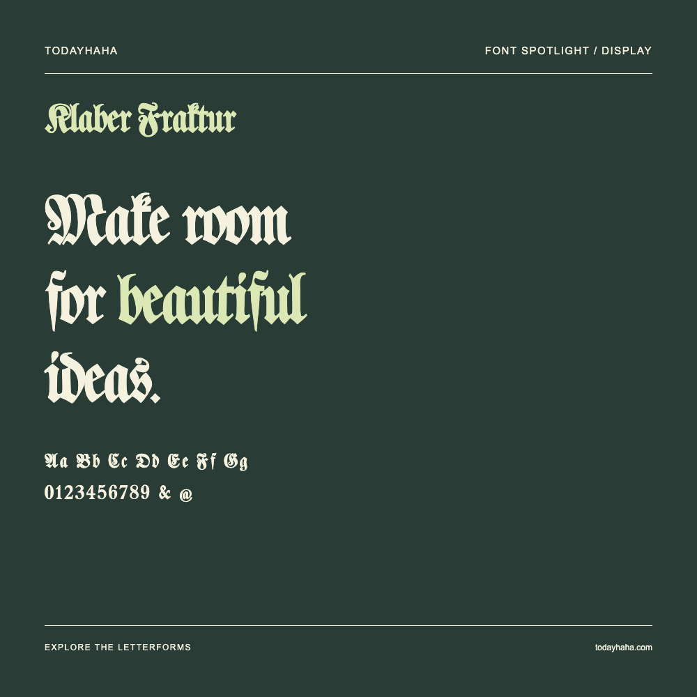 Klaber Fraktur — Typography poster with sample text