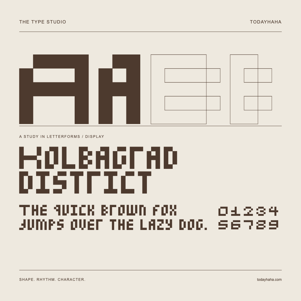 Kolbagrad district — Estudio de letras con una frase y números