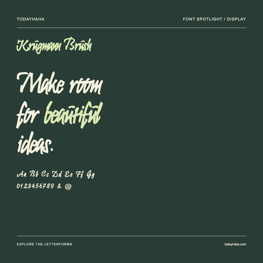 Krugmann Brush — Typography poster with sample text