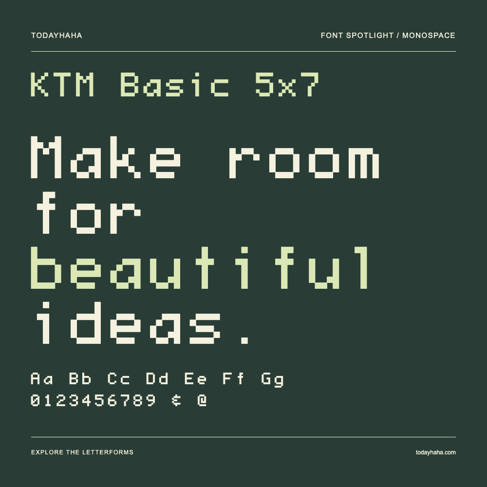 KTM Basic 5x7 — Póster tipográfico con texto de muestra