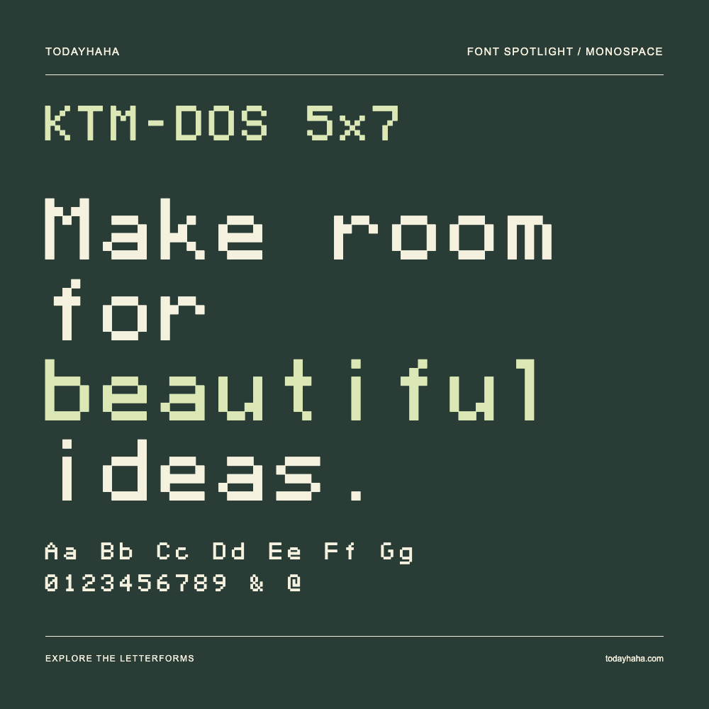 KTM-DOS 5x7 — Typografieposter mit Beispieltext