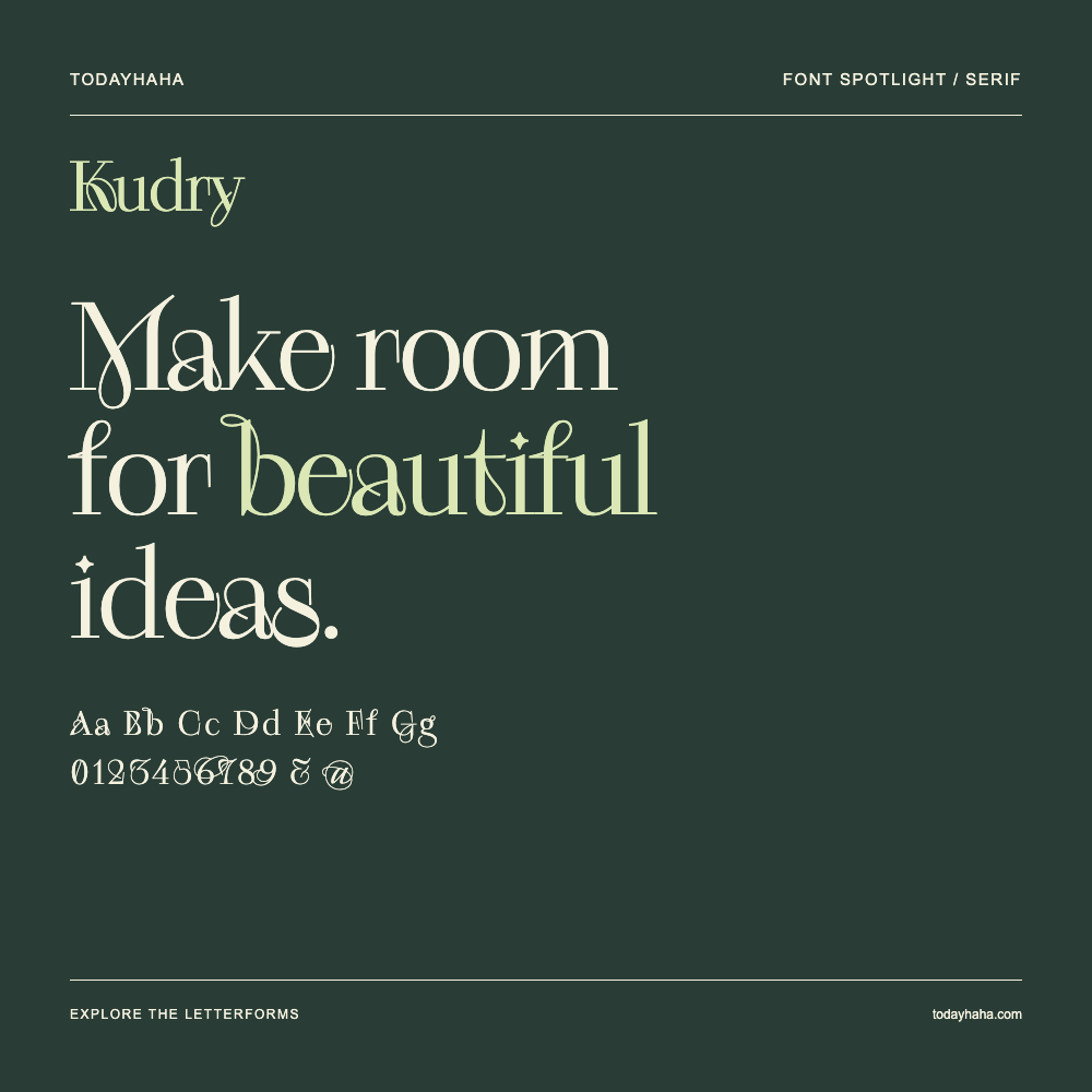Kudry — Affiche typographique avec exemple de texte