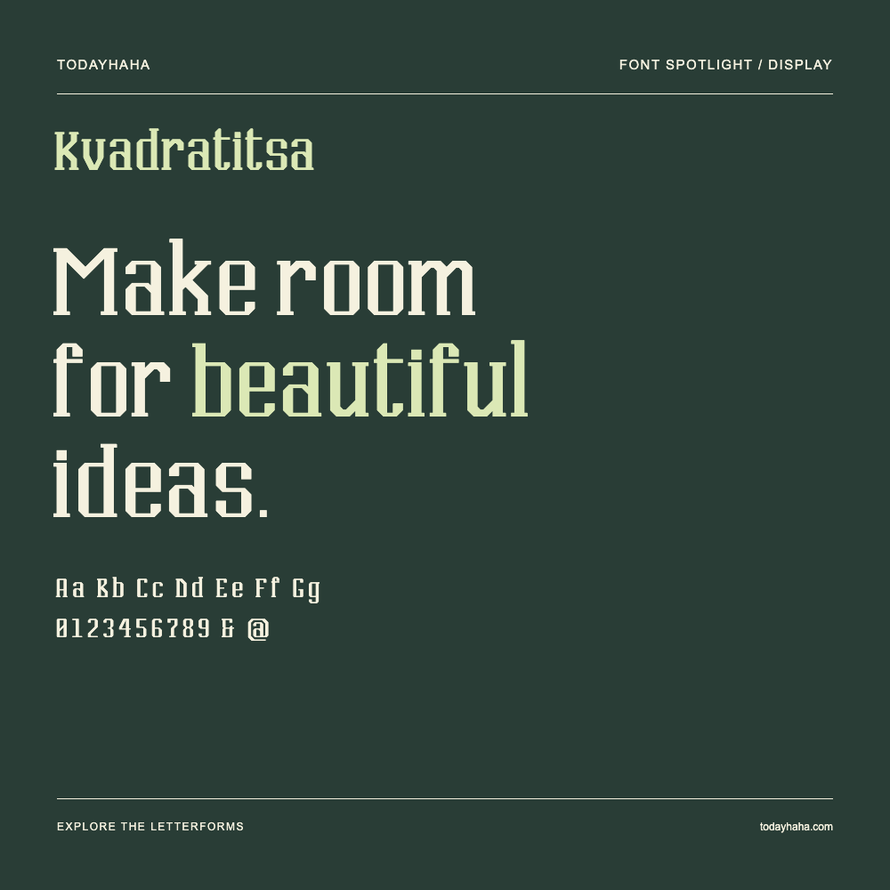 Kvadratitsa — Typografieposter mit Beispieltext