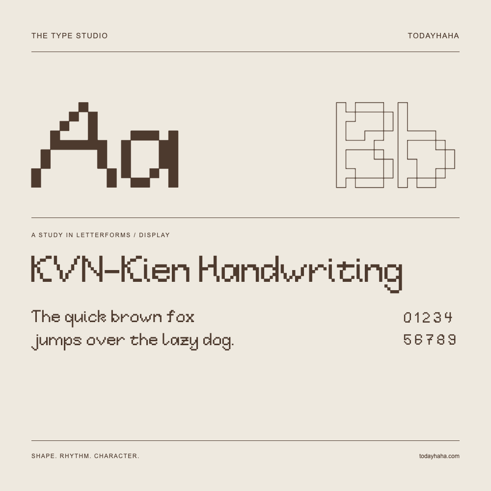 KVN-Kien Handwriting — Estudio de letras con una frase y números
