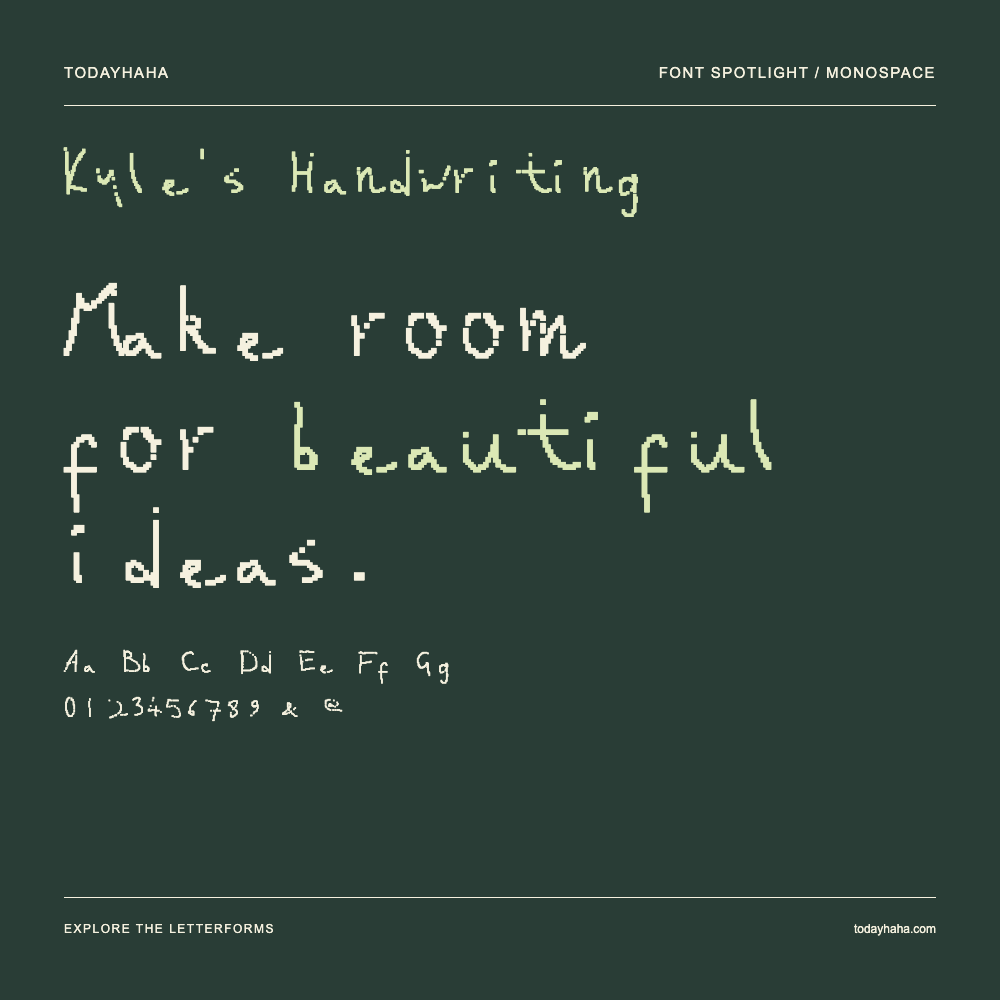 Kyle's Handwriting — Poster tipografico con testo di esempio