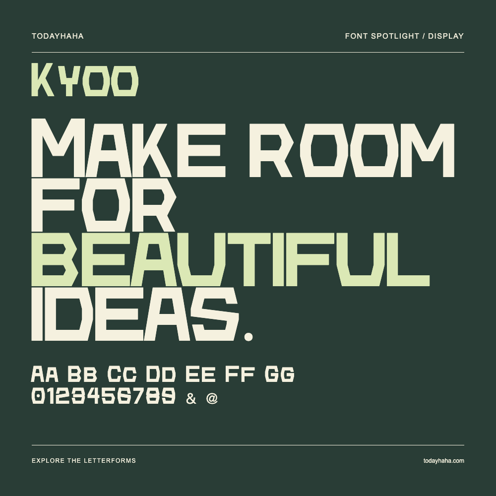 Kyoo — Poster tipografico con testo di esempio
