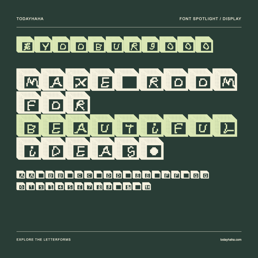 Kyoobur9000 — Póster tipográfico con texto de muestra
