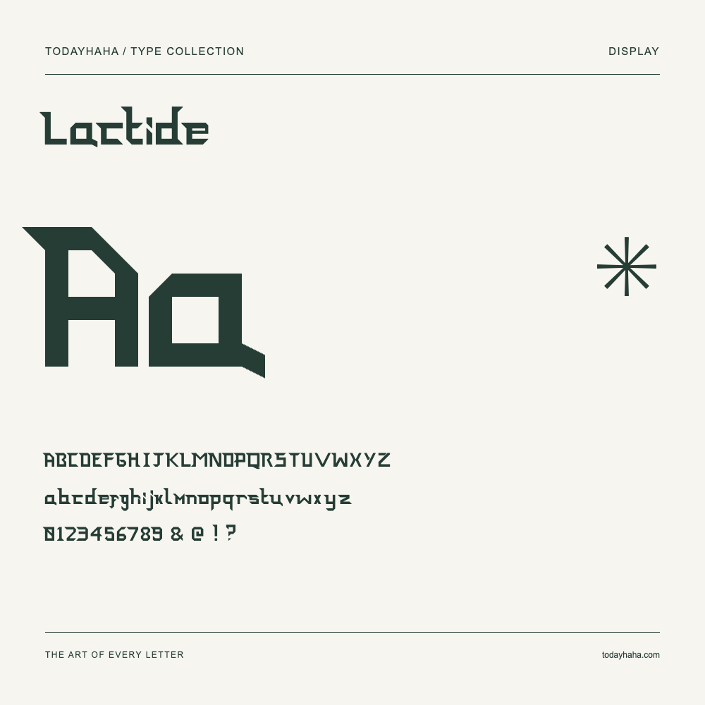 Lactide — Campione con lettere maiuscole, minuscole e numeri