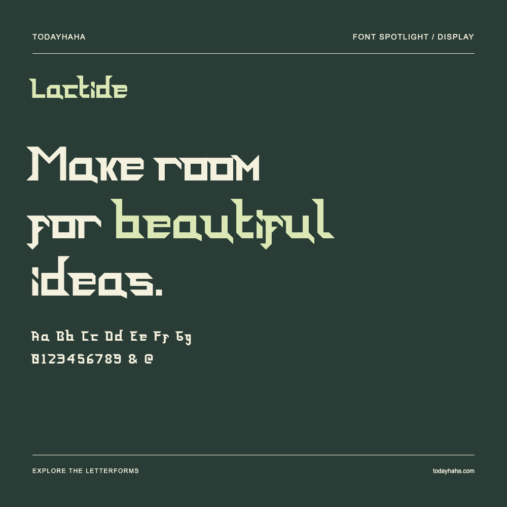 Lactide — Poster tipografico con testo di esempio