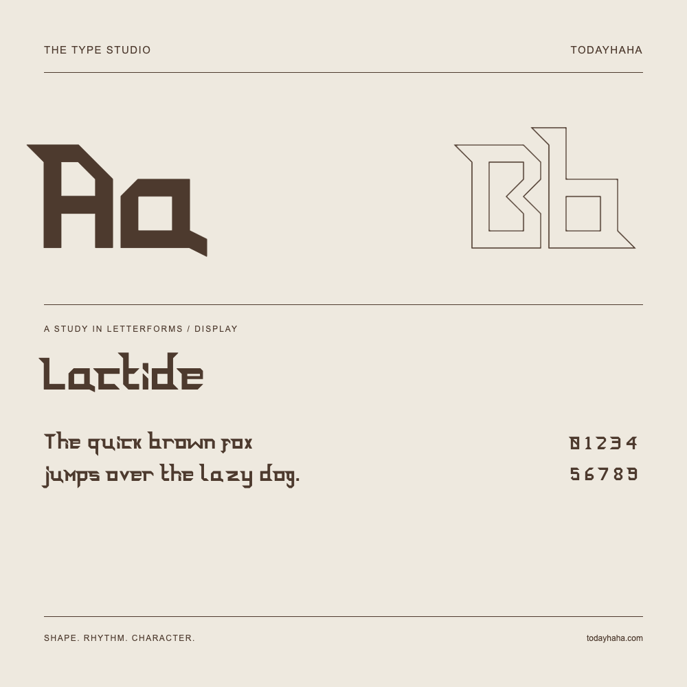 Lactide — Studio delle lettere con frase e numeri