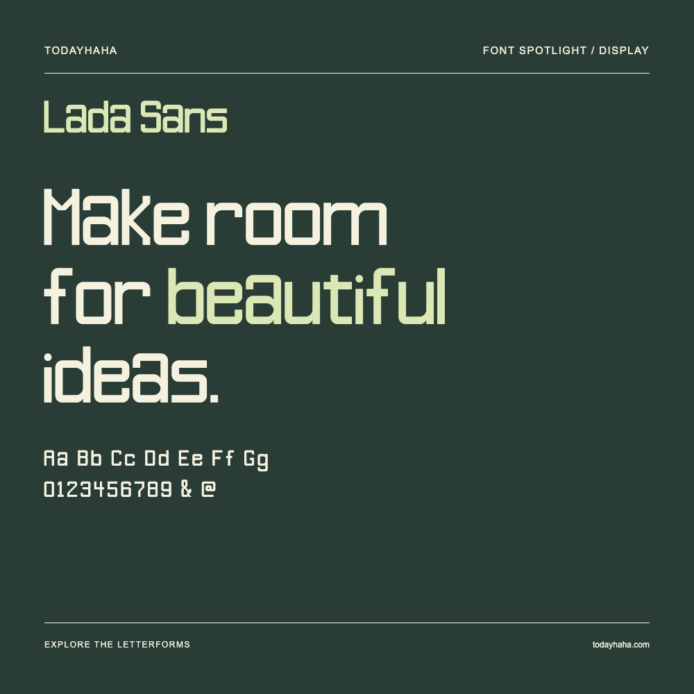 Lada Sans — Typografieposter mit Beispieltext