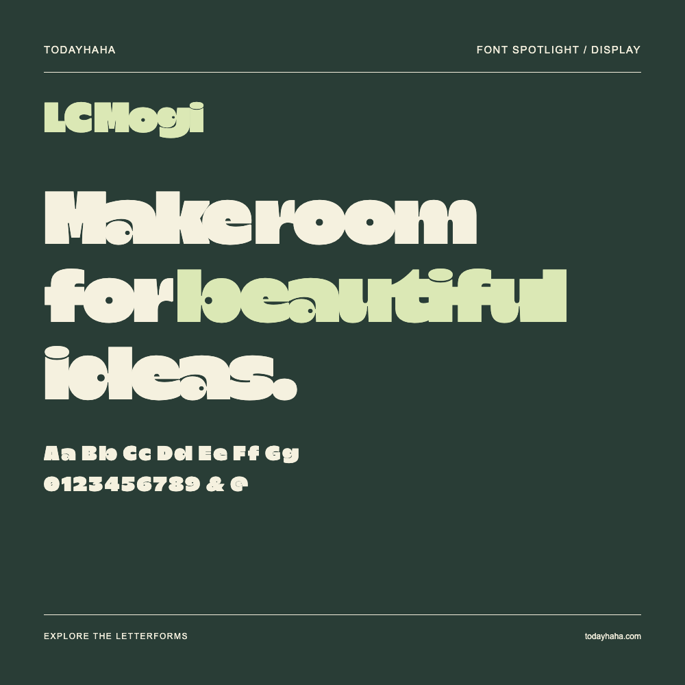 LC Mogi — Typografieposter mit Beispieltext