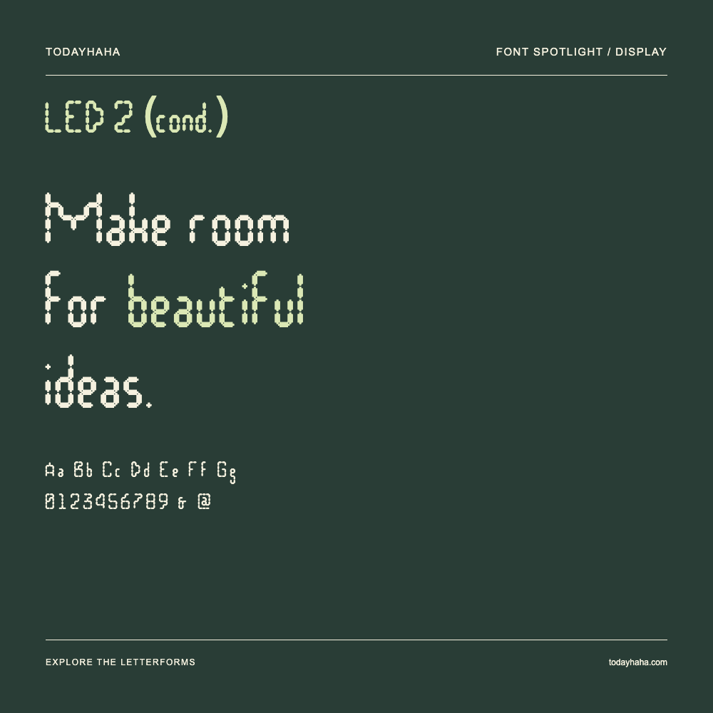LED 2 (cond.) — Typography poster with sample text