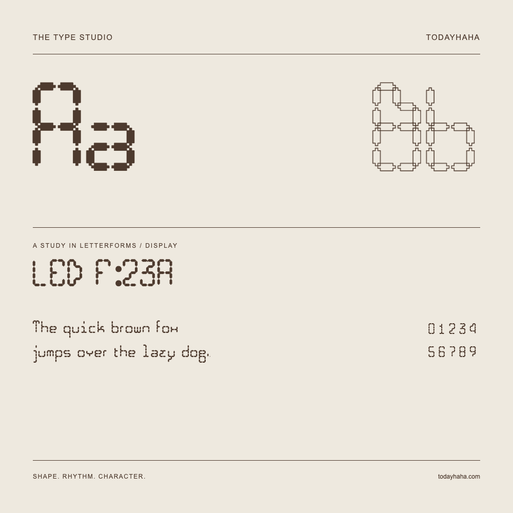 LED F:23A — Estudo de letras com frase e números