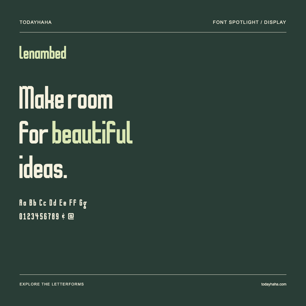 lenambed — Affiche typographique avec exemple de texte
