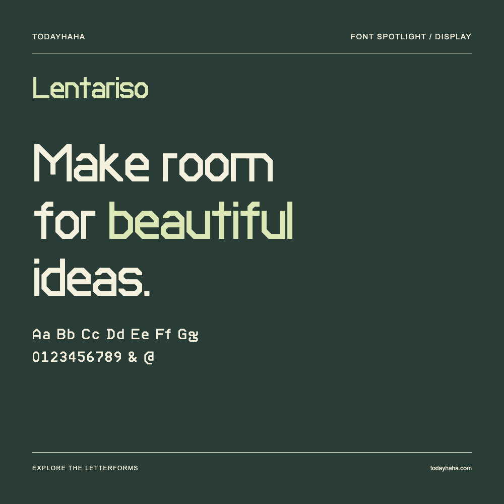 Lentariso — Póster tipográfico con texto de muestra