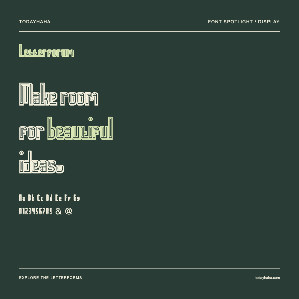 Letterforum — Póster tipográfico con texto de muestra