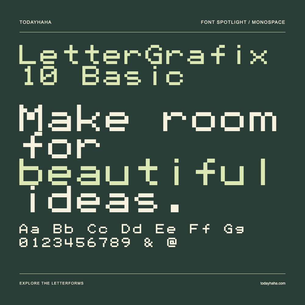 LetterGrafix 10 Basic — Typography poster with sample text
