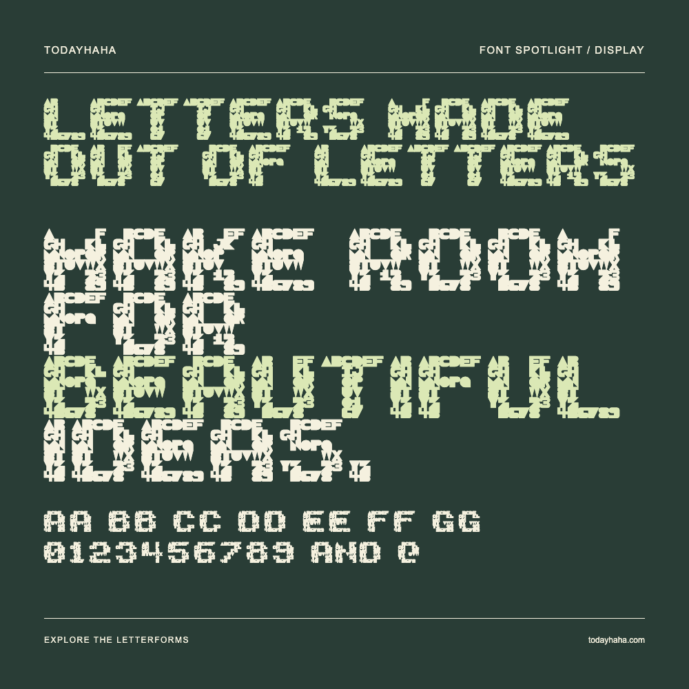 Letters made out of letters — Póster tipográfico con texto de muestra