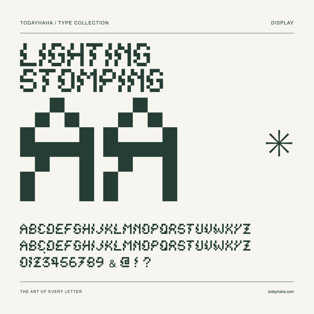 Lighting stomping — Schriftmuster mit Großbuchstaben, Kleinbuchstaben und Ziffern